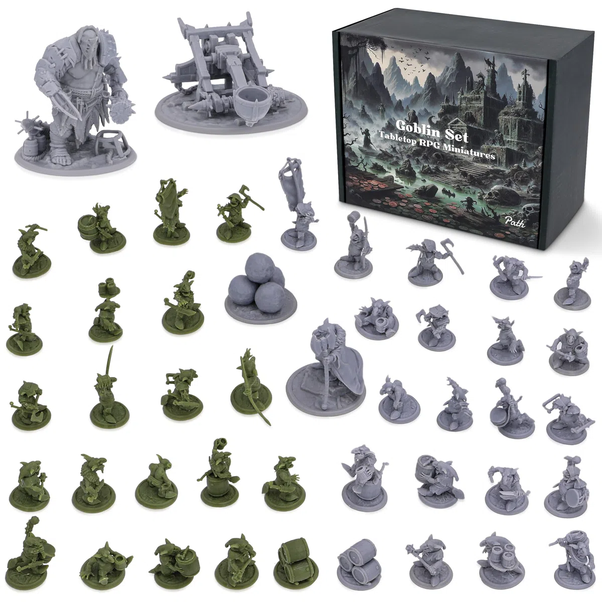 Path Gaming Fantasy Goblins Set für DND-Miniaturen, Figuren, RPG, 28 mm, Dungeons und Dragons, Unbemalt, Monster-Miniaturen, Tisch-Miniaturen