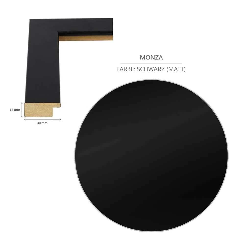 Bildershop-24 Puzzlerahmen Monza 50x70cm Schwarz für ca. 1000 Teile
