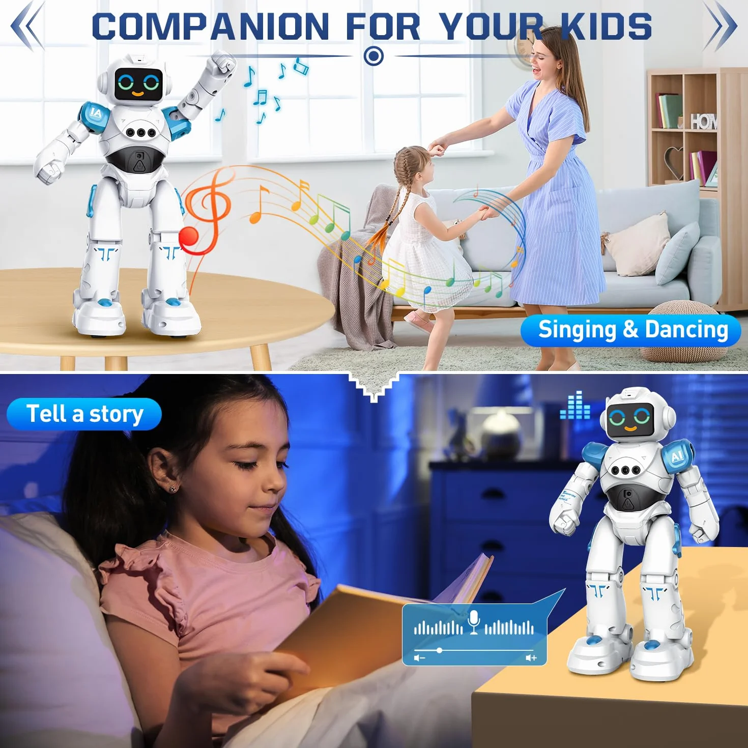 VATOS Roboter Spielzeug für Kinder ab 3-12 Jahre - Ferngesteuerter Roboter, Gestensteuerung Programmierbare RC Roboter Spielzeug Dancing Walking Smart Robot Jungen Mädchen Geburtstag Geschenk