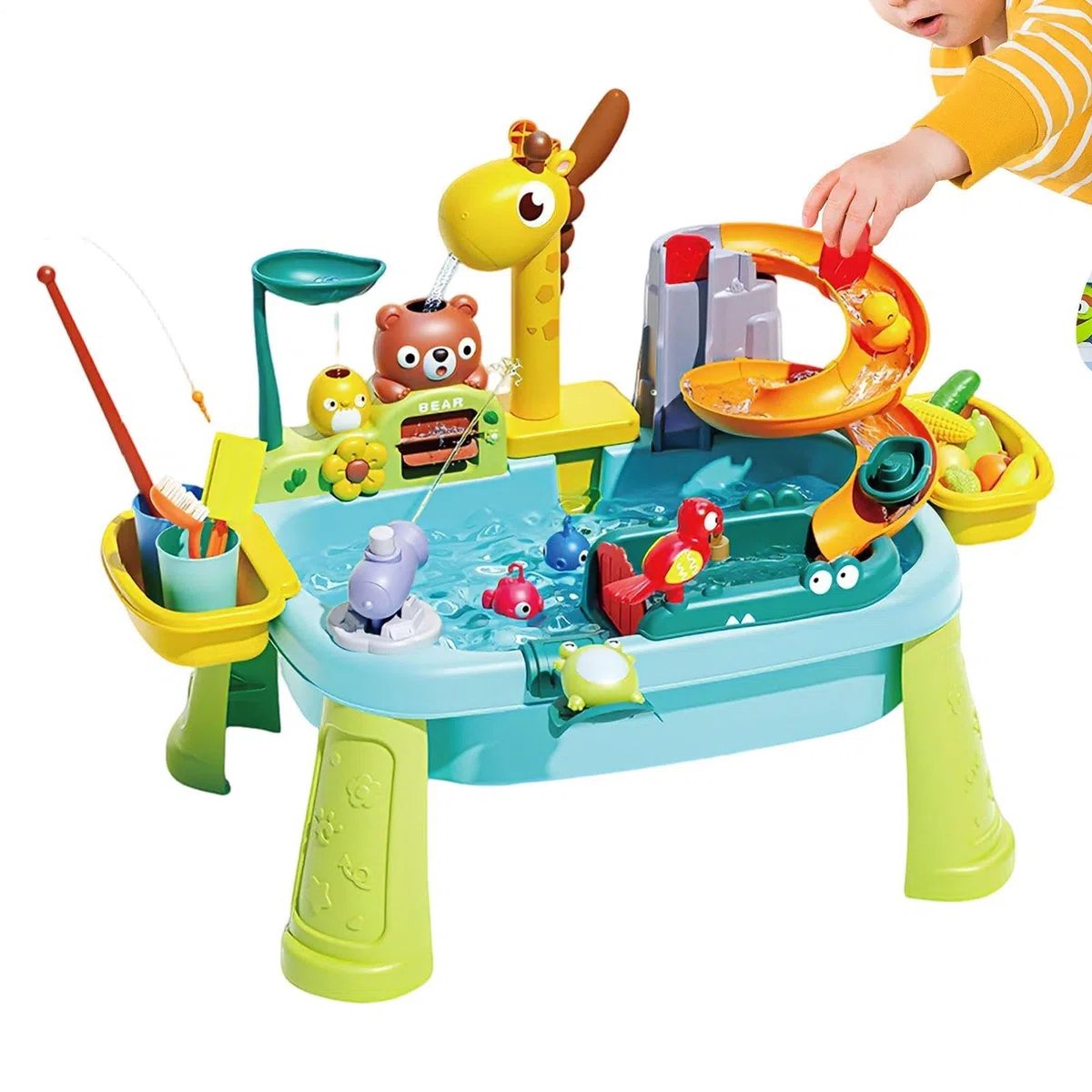 Wasser-Spieltisch,Niedlicher Giraffen-Wasserhahn Rollenspielzubehör - Spielküchenspüle Mit Fließendem Wasser | für Kinder von 1-5 Jahren, für , Garten, Hinterhof und Pool zum interaktiven Spielspaß
