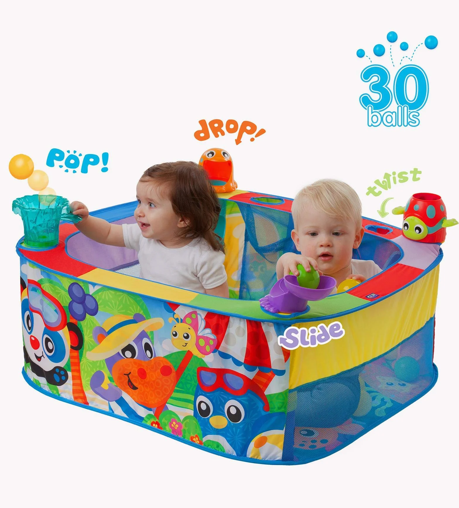 Playgro Pop Up Baby Bällebad - Babybällebad - Bällebad - Bälle - Kinderbälle - Babybälle - Babymotorik - Babysensorik - farbig