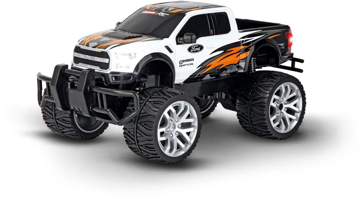 Carrera - 370142042 RC Ford F-150 Raptor I Ferngesteuerter RC Truck I Für Kinder & Erwachsenen I wiederaufladbar Batterie für 40 Minuten Fahrspaß I 18 km/h I Für Anfänger & Profis I 2,4 GHz