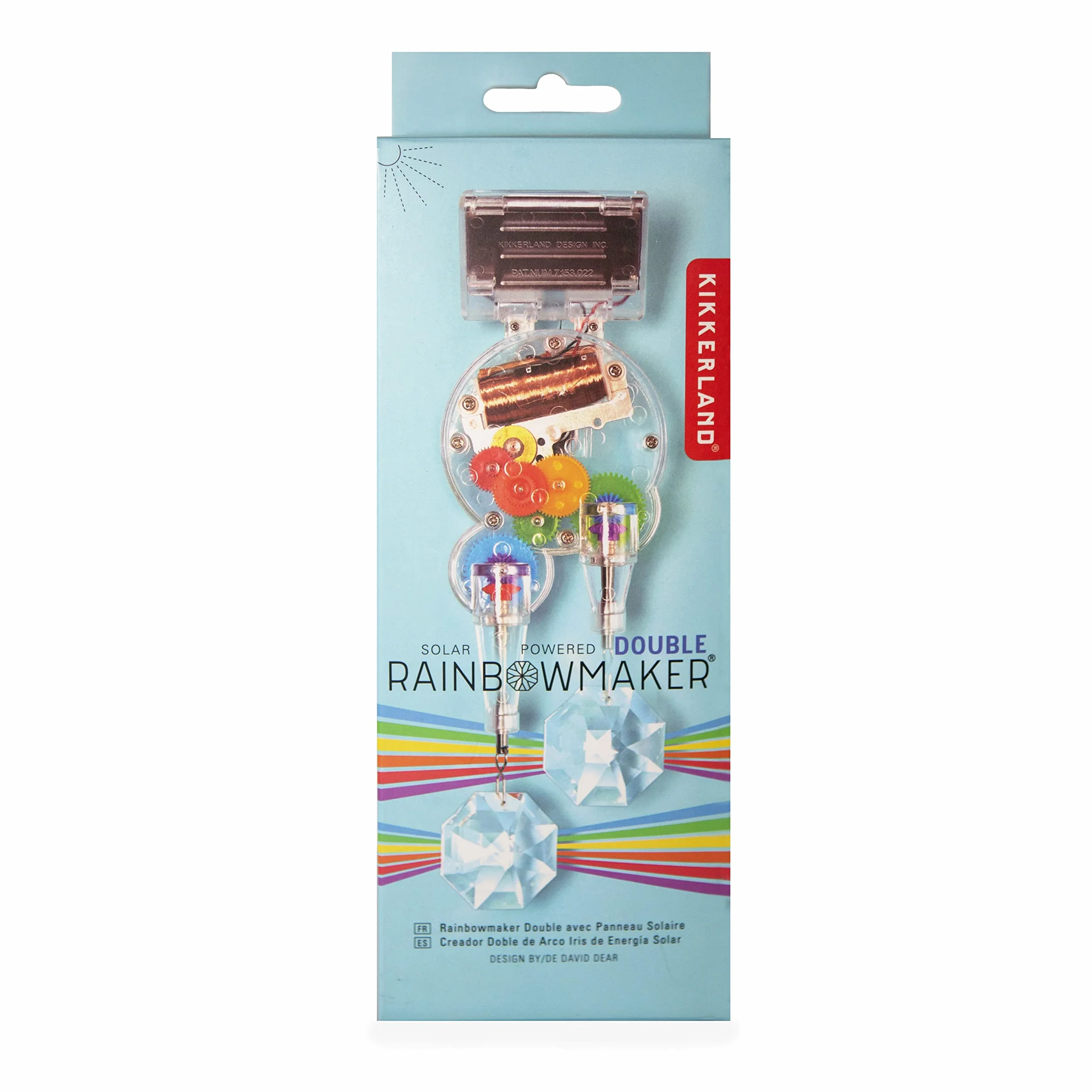 KIKKERLAND Solarbetriebener Doppel-Regenbogen-Maker mit Kristall, Mehrfarbig, 1 EA, Einheitsgröße