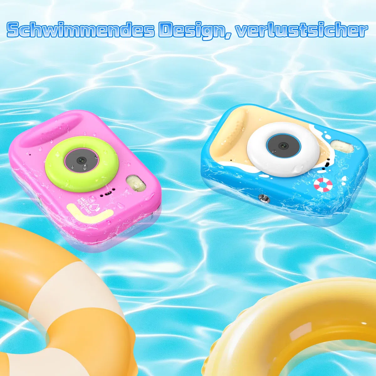 Unterwasserkamera Kinder, 10M/32.8FT Kinderkamera wasserdichte Kamera Kinder mit 2,4" Bildschirm, 32GB-Karte, Notfall-LED-Blitz, 1080P Fotoapparat Kinder Geschenk für 3-12 Jahre Mädchen Jungen