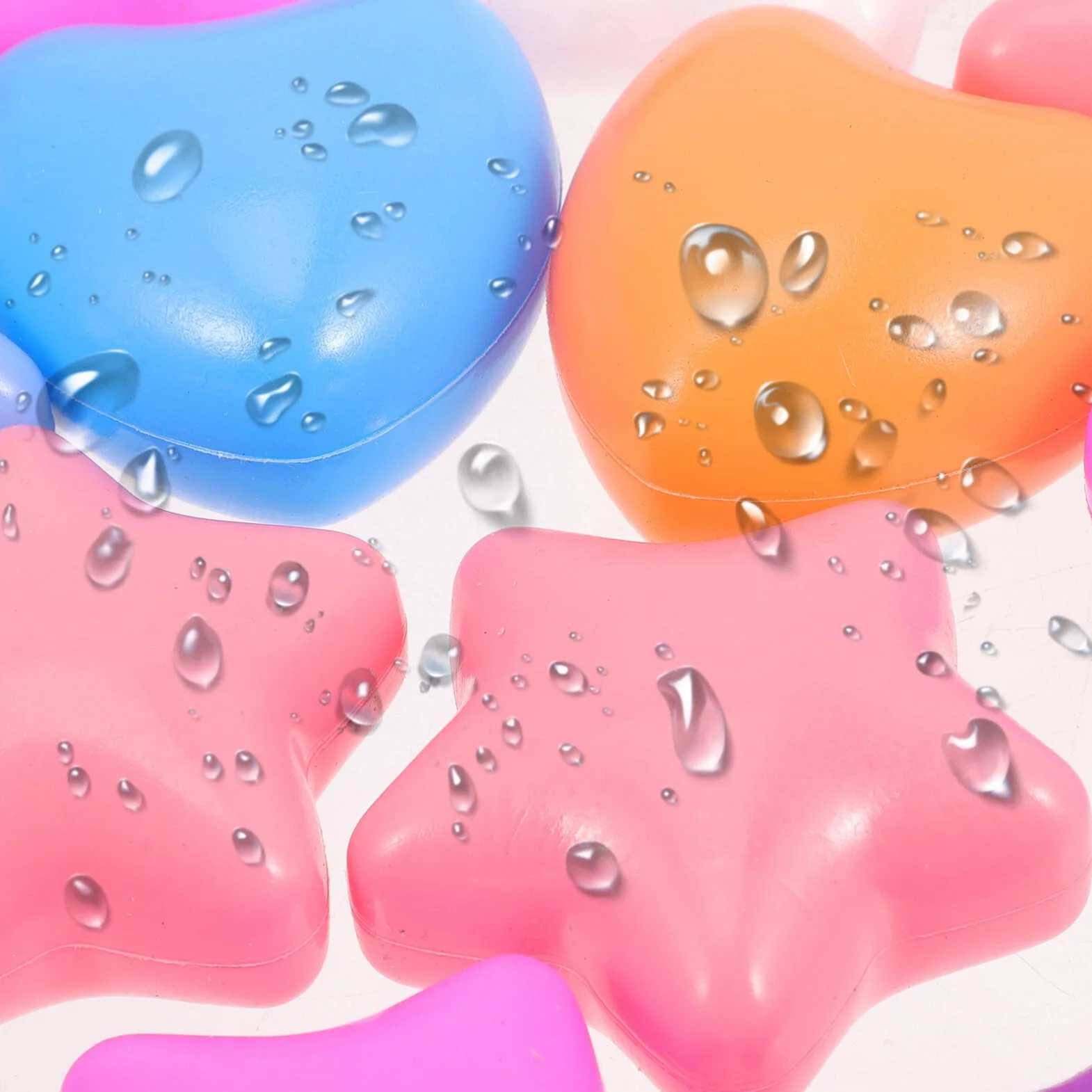 100 Stück Bunte Ozeanbälle Herz- Und Sternförmig Für Kinder - Sicheres Schwimmspielzeug Aus Kunststoff Für Bällebad, Party Und Spielzeit