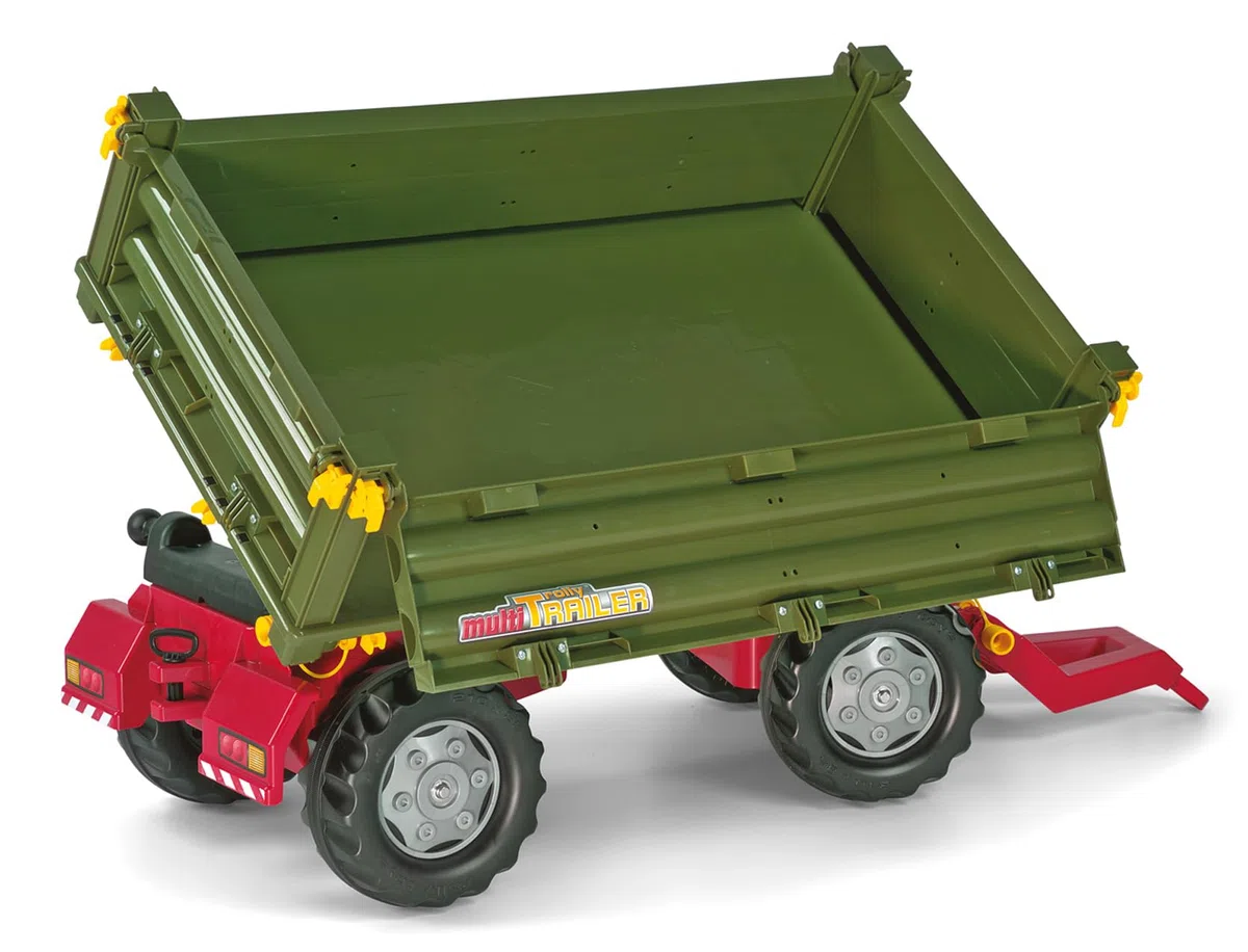 Rolly Toys 125005 - rollyMulti Trailer für Trettraktoren (für Kinder von 3-10 Jahre, Dreiseitenkipper)