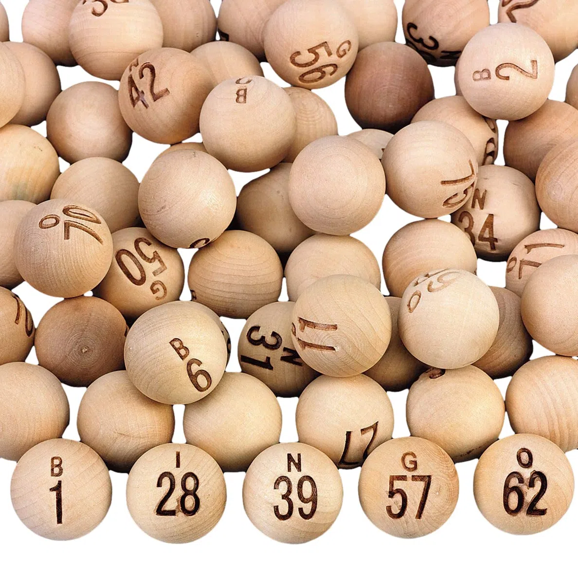 S & S weltweit W9509 Holz Bingo-Kugeln (75 Stück)
