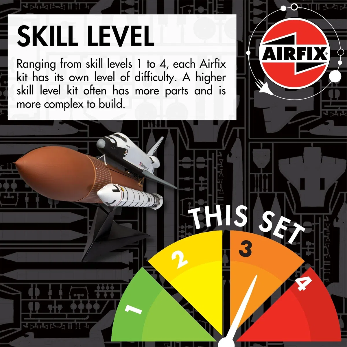 Airfix A50200 Space Shuttle Geschenkset – Plastikmodellbausatz, Raumschiff-Bausatz für Erwachsene und Kinder ab 8 Jahren, beinhaltet: Modell im Maßstab 1:144, Humbrol Acrylfarben