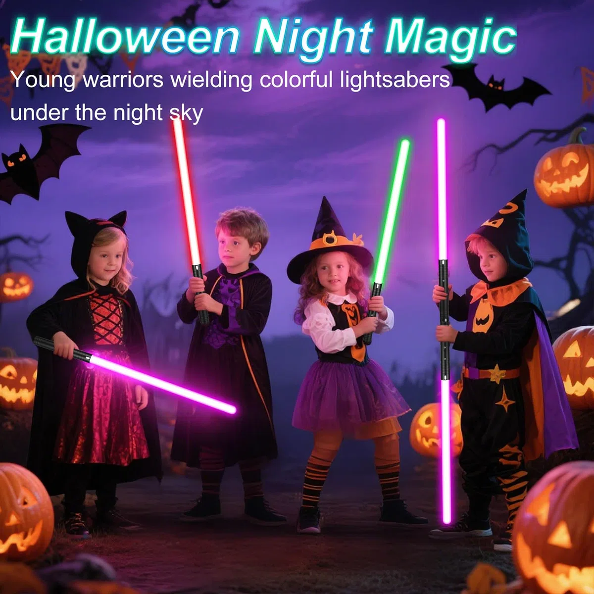 Laserschwert Kinder, USB-C Lade Lichtschwert Kinder, RGB 15 Farben 2 in 1 Lichtschwert, Duell Lightsaber mit 4 Modi, Metallgriff Lichtschwerter, Laser Schwert Kinder und Erwachsene 60cm x 2pc Schwarz
