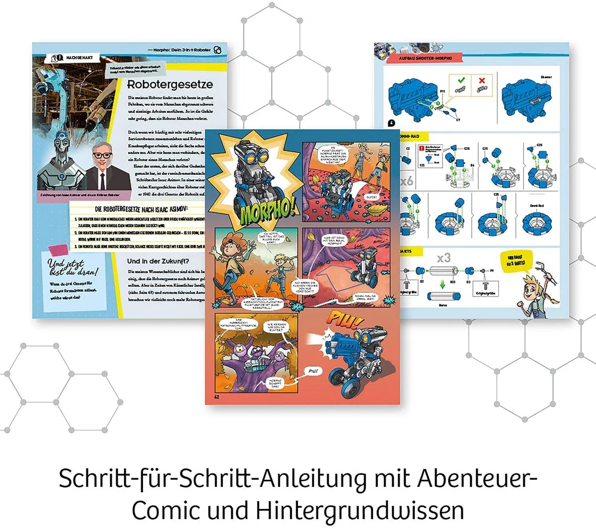 KOSMOS 620837 Morpho - Der 3-in-1 Roboter, Spielzeug, Experimentierkasten, Bauen, Programmieren, Schritt-für-Schritt Anleitung, von 10-14 Jahren