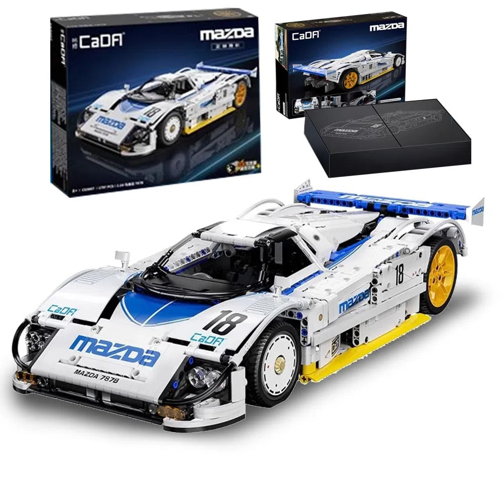 Technik Auto für CADA Mazda 787B Bausatz, 1797 KIemmbausteine MOC Technik Rennauto für Kinder, Erwachsene, Baumeister, C63007W (OHNE M0TOR)