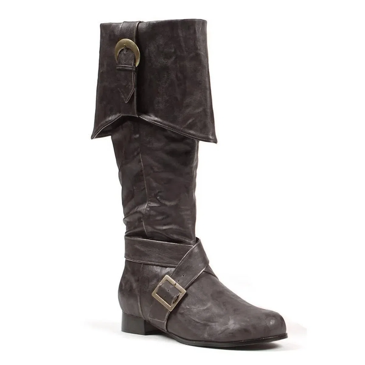 Generisch Mittelalterliche Stiefel für Herren, wadenlange Cosplay-Stiefel, niedriger Absatz, Stiefeletten für Halloween-Kostümpartys und Auftritte für Karnevalsumzüge Party Cosplay, Weich, faltbar