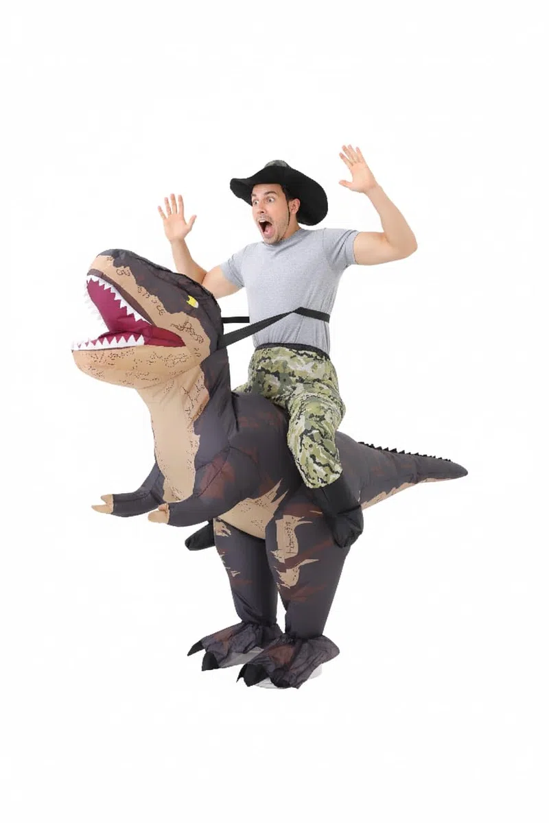 Aufblasbare Dino Kostüm Erwachsene – Ganzkörper Luft Dinosaur kostüm Herren Damen, Lustige Fasching Kostüm für Halloween Weihnachten Karneval Party