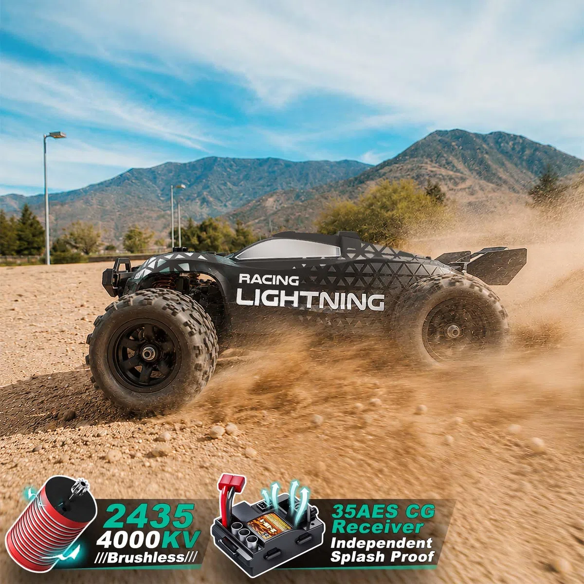 Ferngesteuertes Auto 1:18 Brushless 4WD RC Auto 52 km/h für Erwachsene & Jungen ab 10 Jahren, Offroad RC Auto mit Vollmetall-Antrieb, ölgefüllten Stoßdämpfern, 2 Akkus & 2 Karosserien