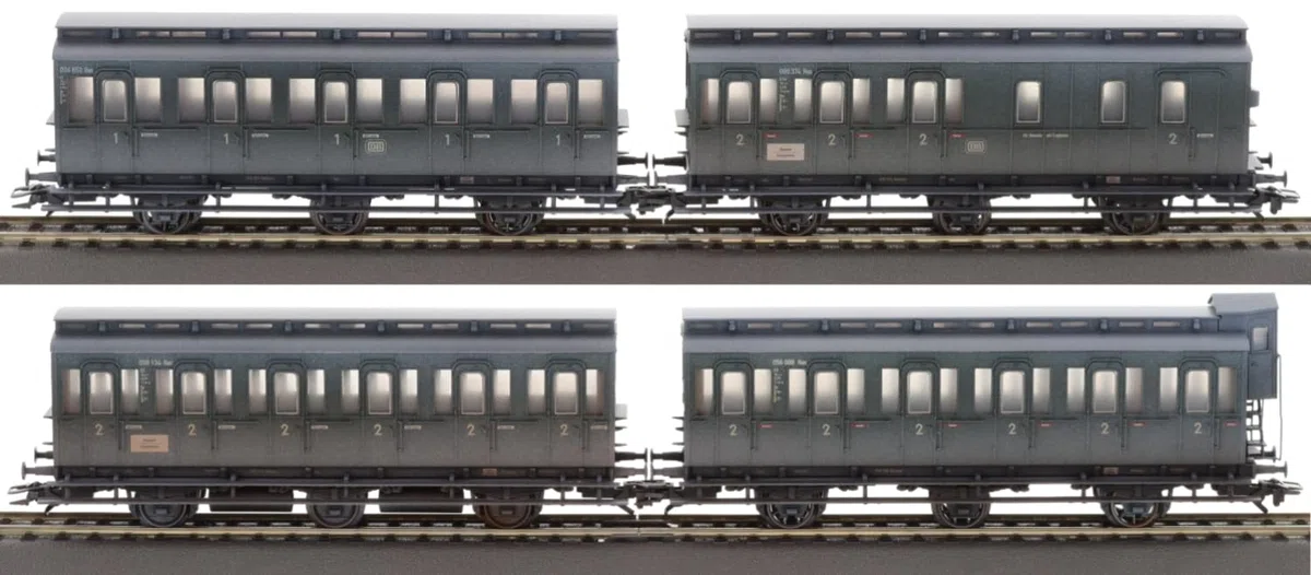 42048 H0 Abteilwagen-Set, DB. Ep. III verschneit