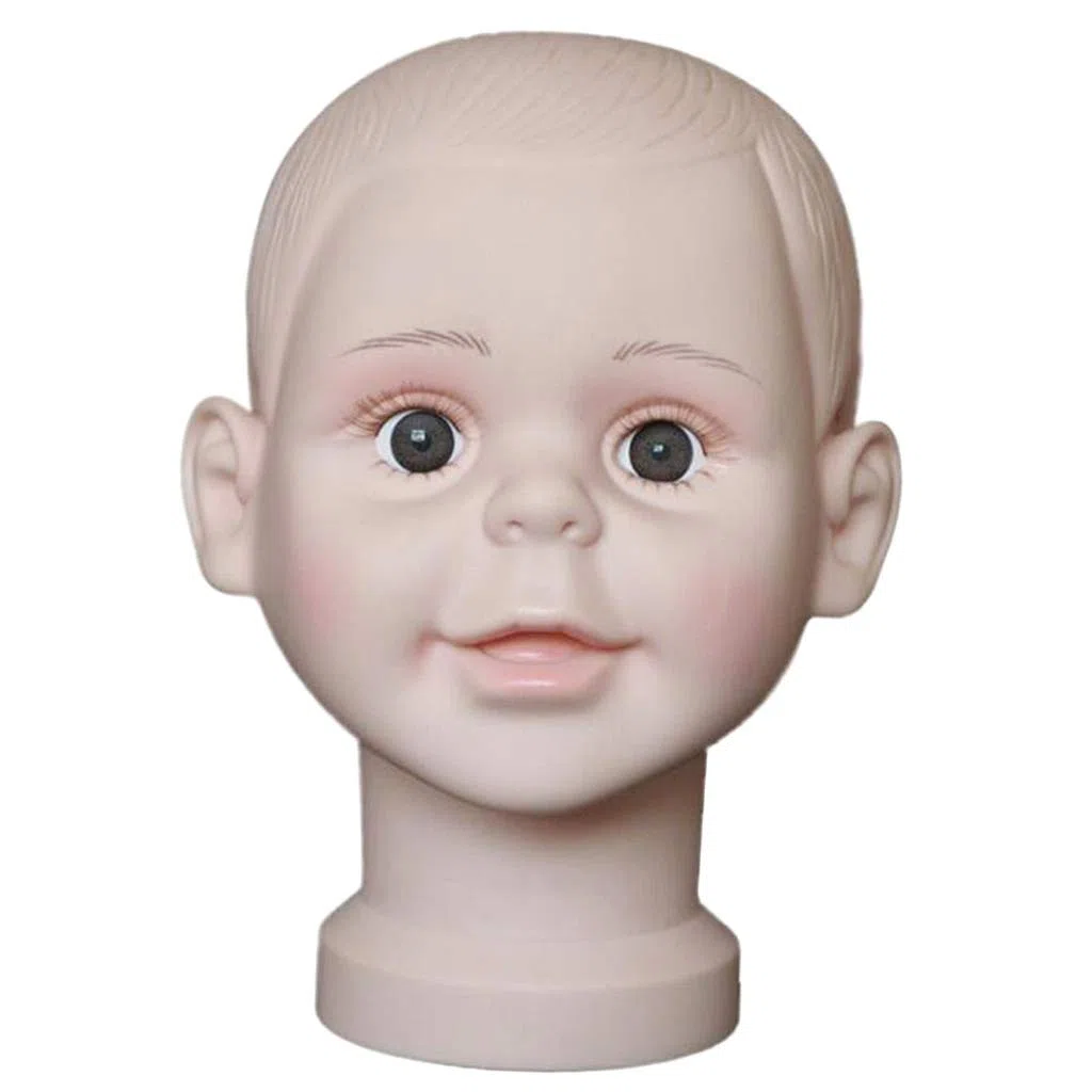 CUTICATE Kinder Dekokopf Baby Kopfmodell Puppe Mütze Hüte Perückenkopf Schminkkopf zum Anzeigen von Perücken, Hüten, Brillen usw. - Acryl