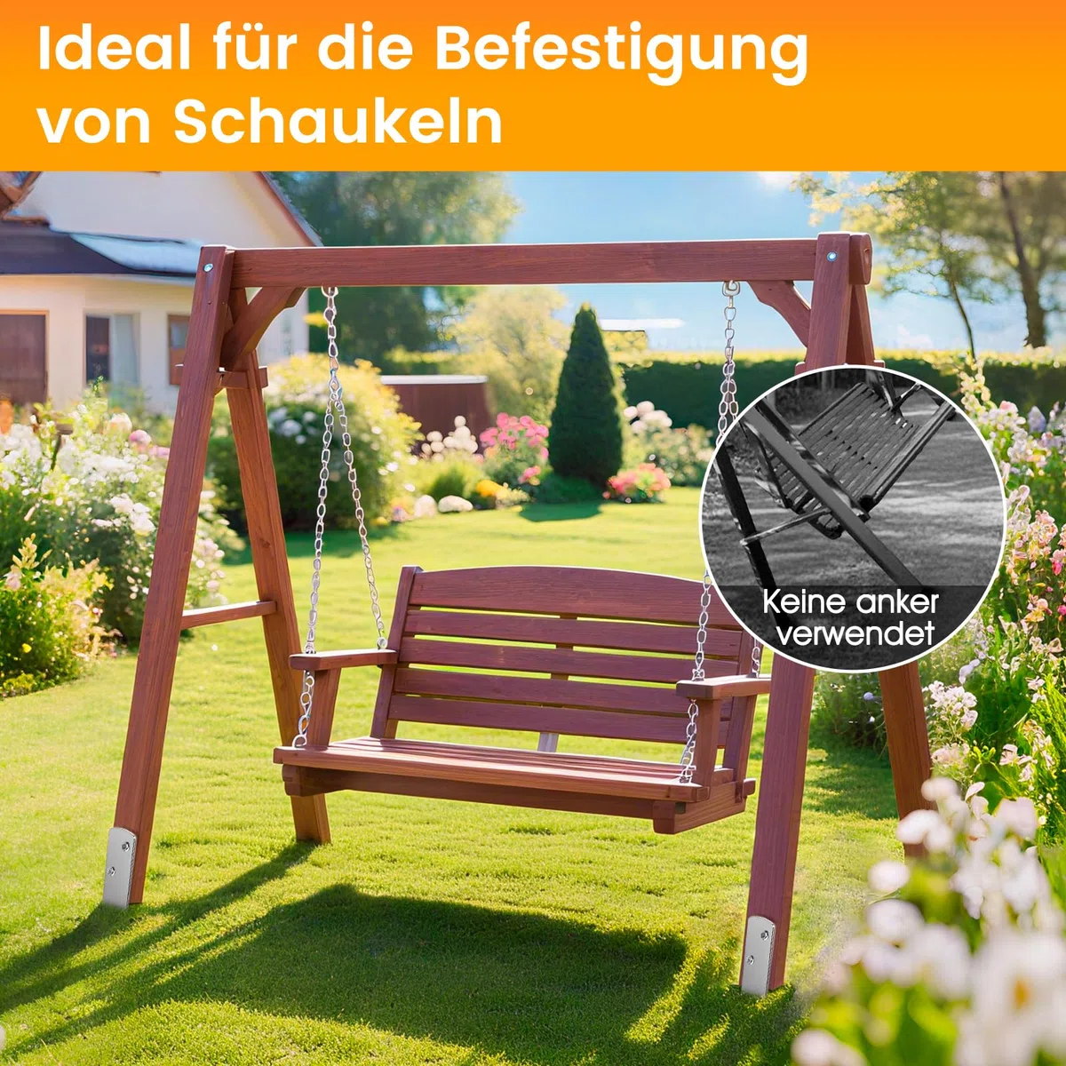 4er-Pack Erdanker Bodenanker Schaukel, Outdoor Einschlaghülse Feuerverzinkter für Schaukel Bogen Spielhäuser Spieltürme