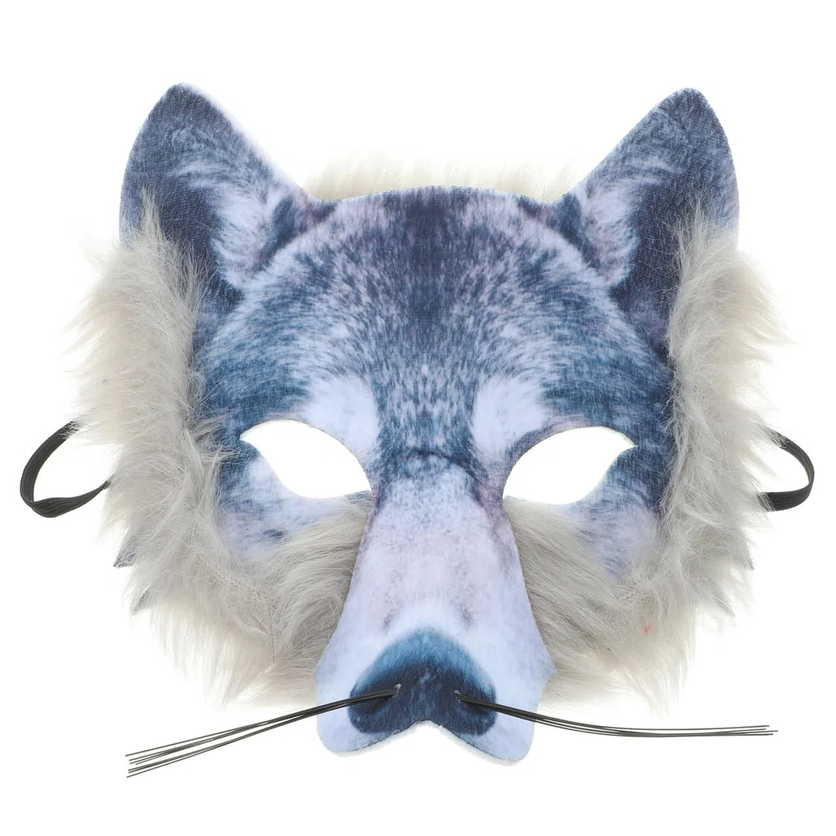Toyvian 3D Wolf Maske Halloween Wolfsmaske Halbes Gesicht Wolfskopfmaske Realistische Gruselige 3D Tierkopfmasken für Kinder Erwachsene Karnevalsparty Kostüm Maskerade Silber