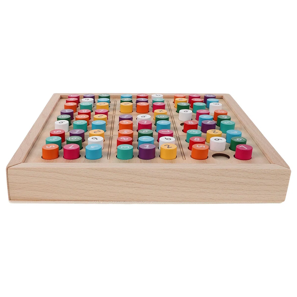 BESPORTBLE 1 Set farbiges Sudoku-Brett aus Holz – Sudoku-Spiel aus Holz zur Förderung der Gehirnentwicklung mit Schublade und 81 Zahlen – Denkspiel für den Schreibtisch, ideal zum Lernen
