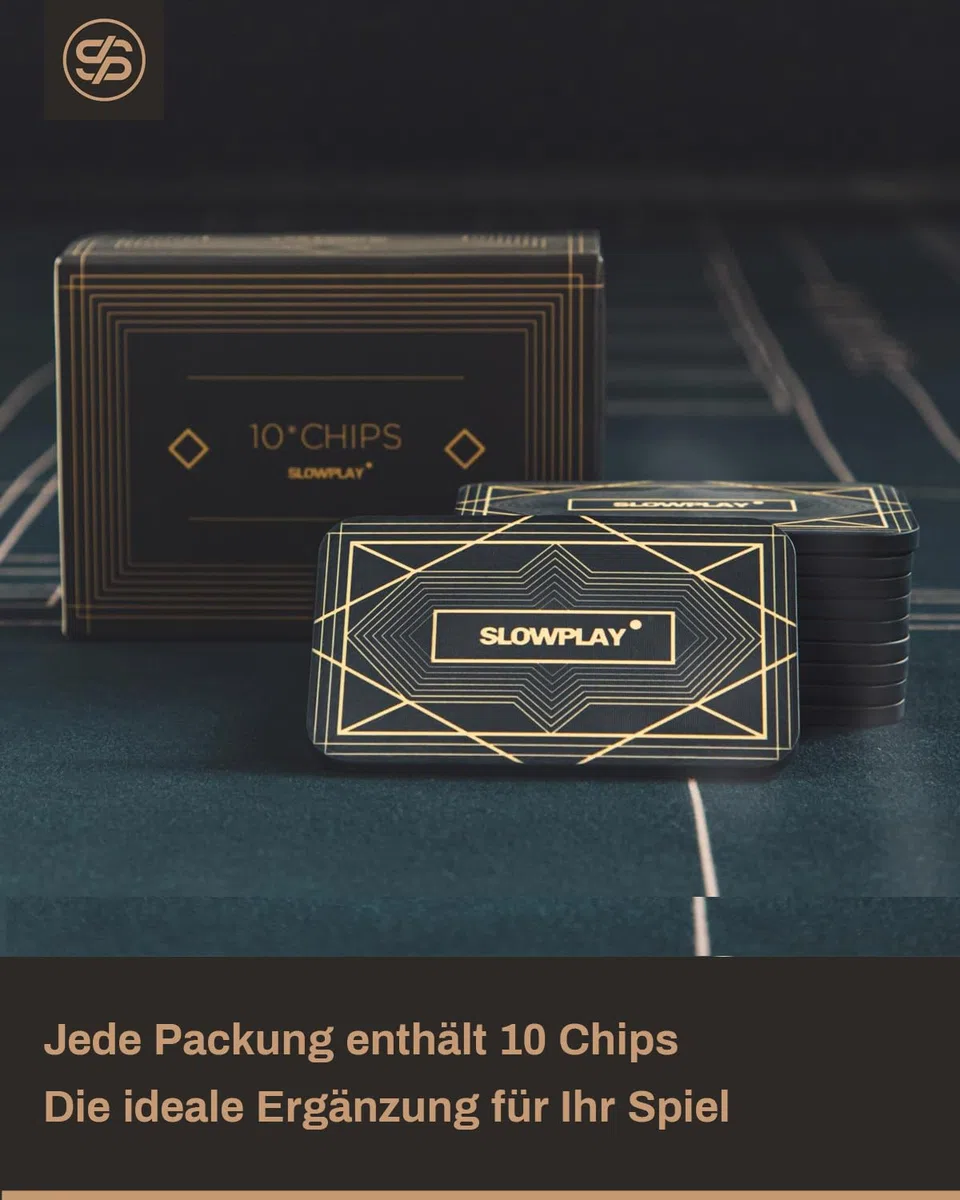 SLOWPLAY Nash Poker-Plaques (rechteckig), Keramikverbund 36 g, 10er | Keramikverbund in Top-Qualität; 36 g Gewicht; starke Präsenz; matte, glatte Textur; Art-déco-Design