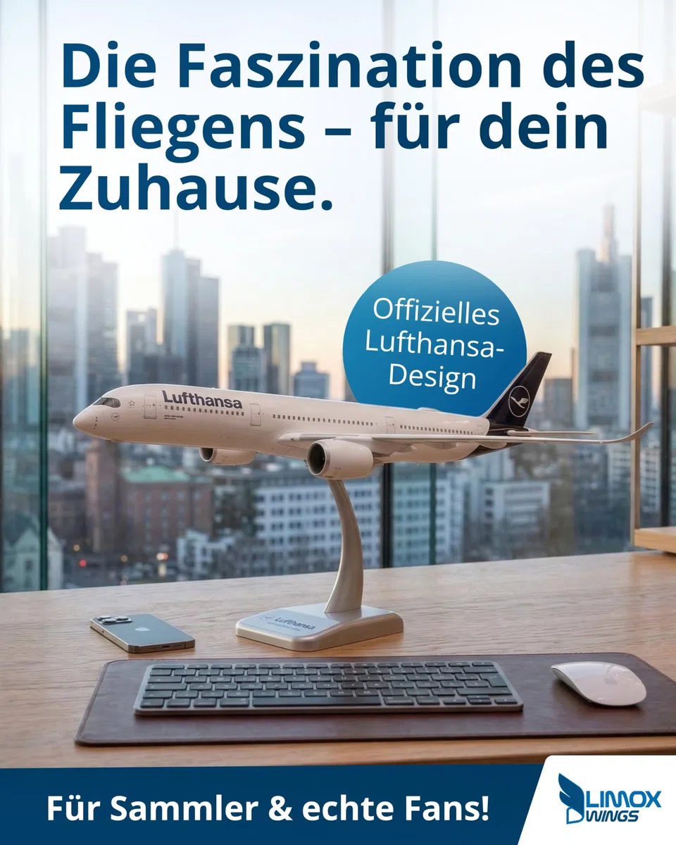 Limox Lufthansa Airbus A350-900 D-AIXI – Modellflugzeug 1:200 I Offiziell Lizenziertes Flugzeugmodell mit Standfuß für Sammler & Luftfahrtfans I Detailgetreue Flugzeug Deko für Vitrine, Büro & Regal