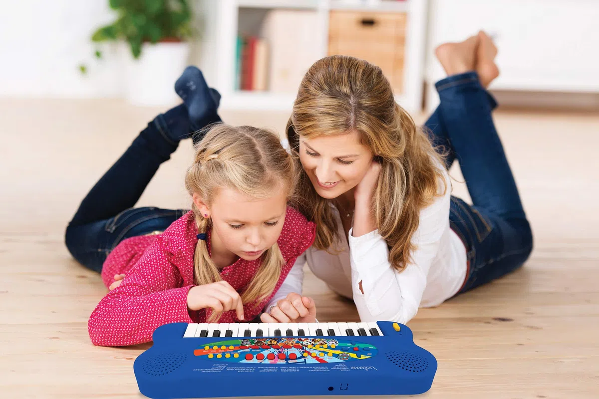 Lexibook, Paw Patrol, Elektronisches Keyboard mit Mikrofon, 32-Tasten-Klavier, Mikrofon zum Singen, 22 Demo-Songs, batteriebetrieben, blau/rot, K703PA