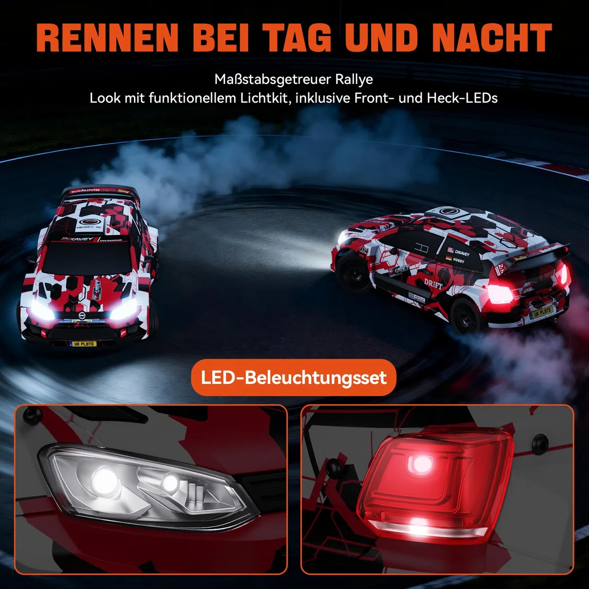 1/12 Schnelle RC-Autos für Erwachsene, Max 50 MPH Brushless Drift Car mit Gyro, 4WD RTR High Speed Rally, mit 3S 2200 mAh Drifting RC-Fernbedienungsauto für Erwachsene