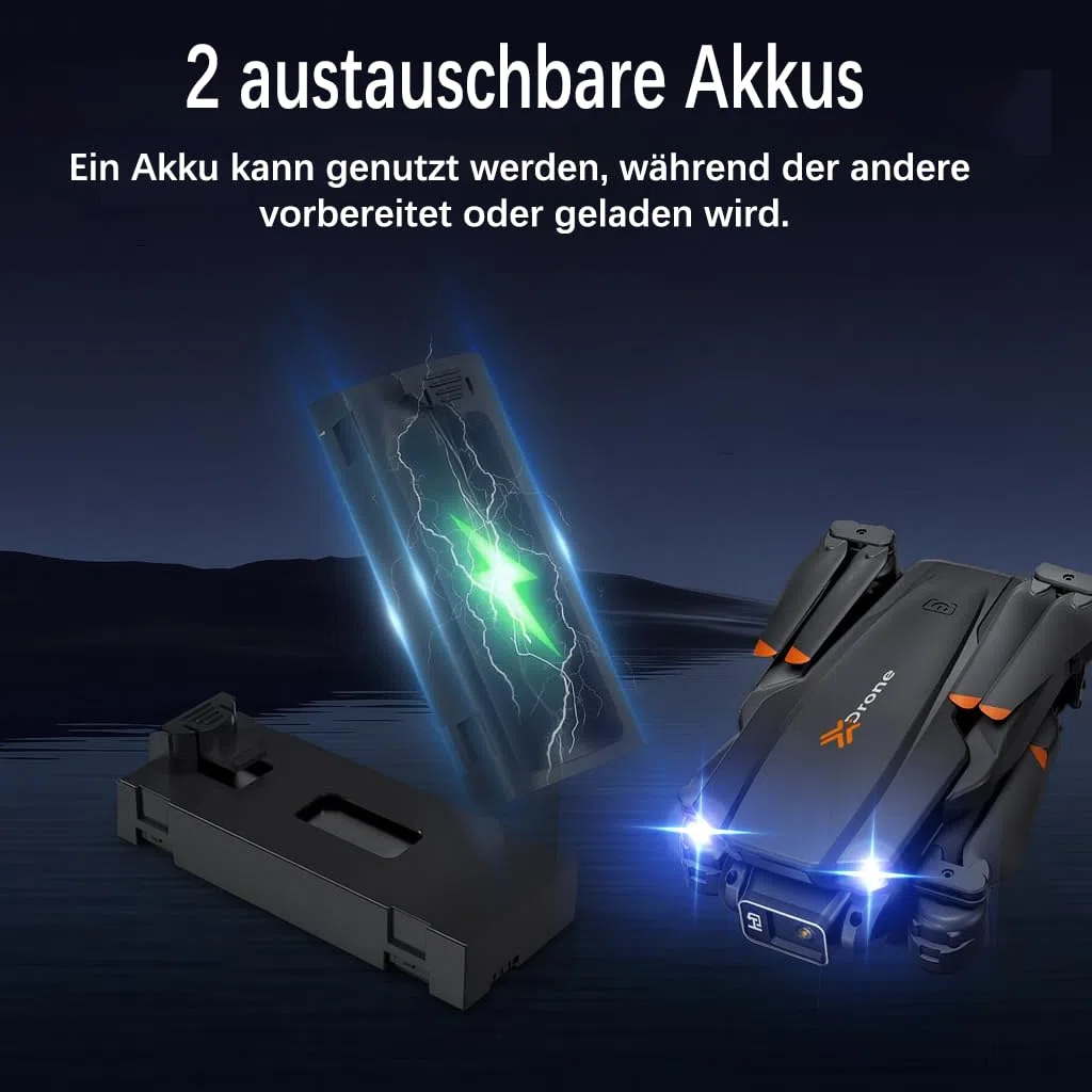Drohne mit Kamera 4K für Anfänger, Kinder und Erwachsene, Mini Drohne mit WiFi, 2 Akkus, Ein-Knopf Start/Landung, faltbarer RC Quadcopter, Schwarz