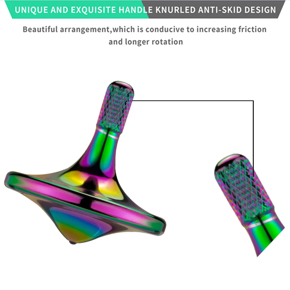 Präzisions kreisel aus Metall, langes Schleudern, Beste Schleuderzeit über 8 Minuten, perfekte Balance, gut verarbeitetes EDC Desktop Gyro Spielzeug für Erwachsene (3PCS, Schwarz+Silber+Bunt)