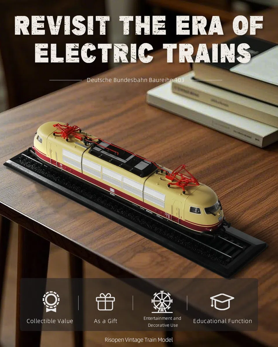 1:87 Skala 1973 BR103 226-7 Plastikspielzeug Zug Modell Zug Set Keine Versammlung erforderlich Geschenk Dekoration für erwachsenes Kind (gelb)