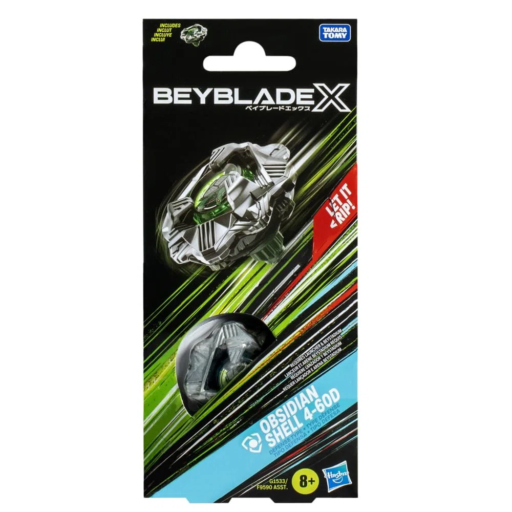Beyblade X Obsidian Shell 4-60D Booster Pack Set mit Verteidigungs-Top; Authentische Takara Tomy Kampf-Tops Spiele/Spielzeug für Jungen und Mädchen ab 8+