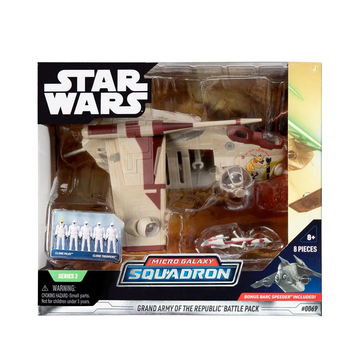 Star Wars Micro Galaxy Squadron - SWJ0100 - Grand Army of the Republic Battle Pack – 20cm großes Fahrzeug mit BARC Speeder und 5 Micro-Figuren als Zubehör