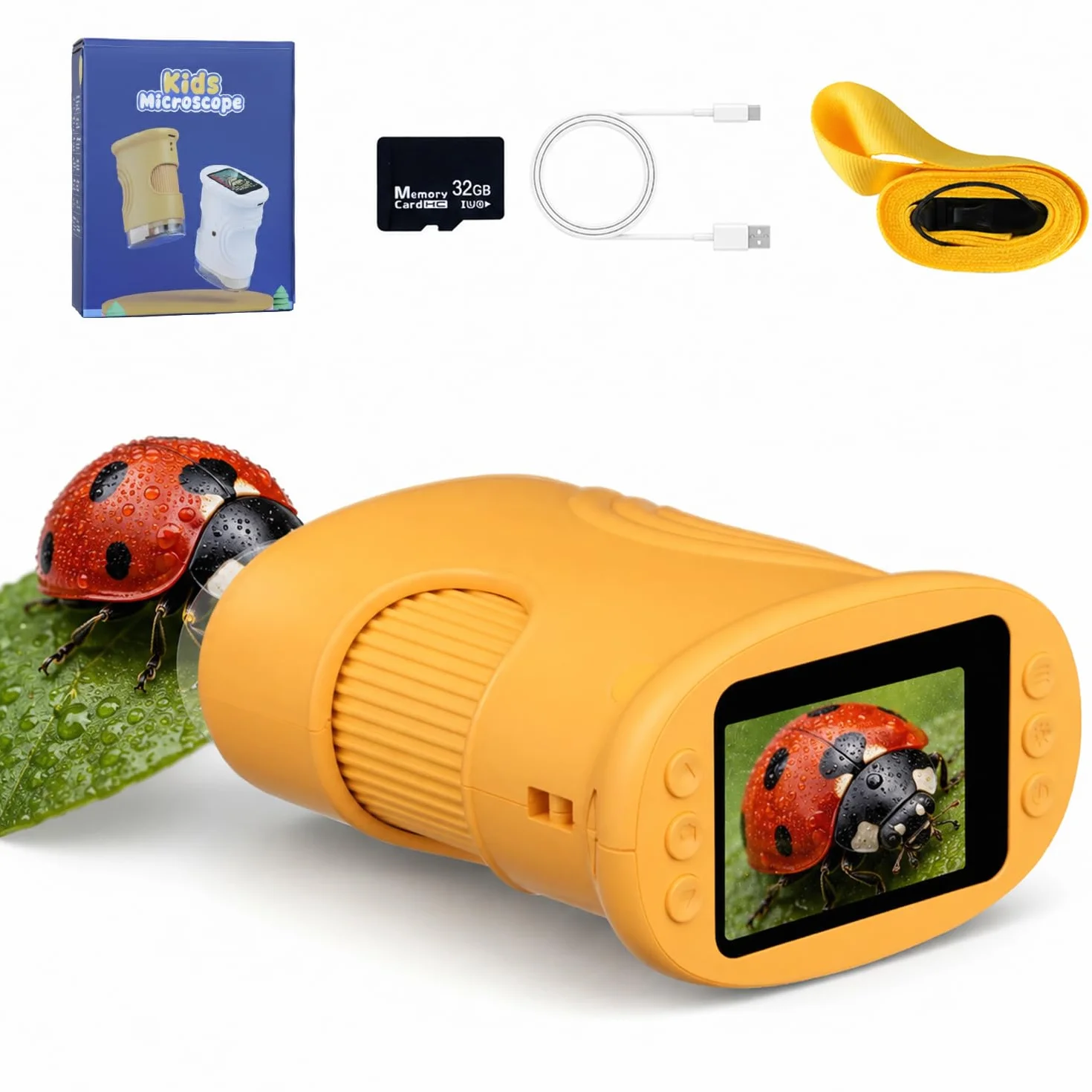 1000X Mikroskop für Kinder,1080P HD Handy Digital Tragbares Taschenmikroskop mit 2,4″ IPS-Display für Entdecker-Lupe & Experimente,Kindermikroskop mit Fotofunktion
