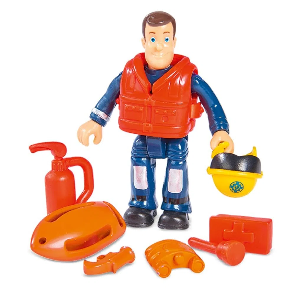 SIMBA 109251051038 Feuerwehrmann Sam Hydrus Mit Figur 20 cm Offizielles lizensiertes Feuerwehrfahrzeug fährt mit 6 Rädern, kann auf dem Wasser Schwimmen; Feuerwehrmann Spielen, Geschenk für Kinder ab