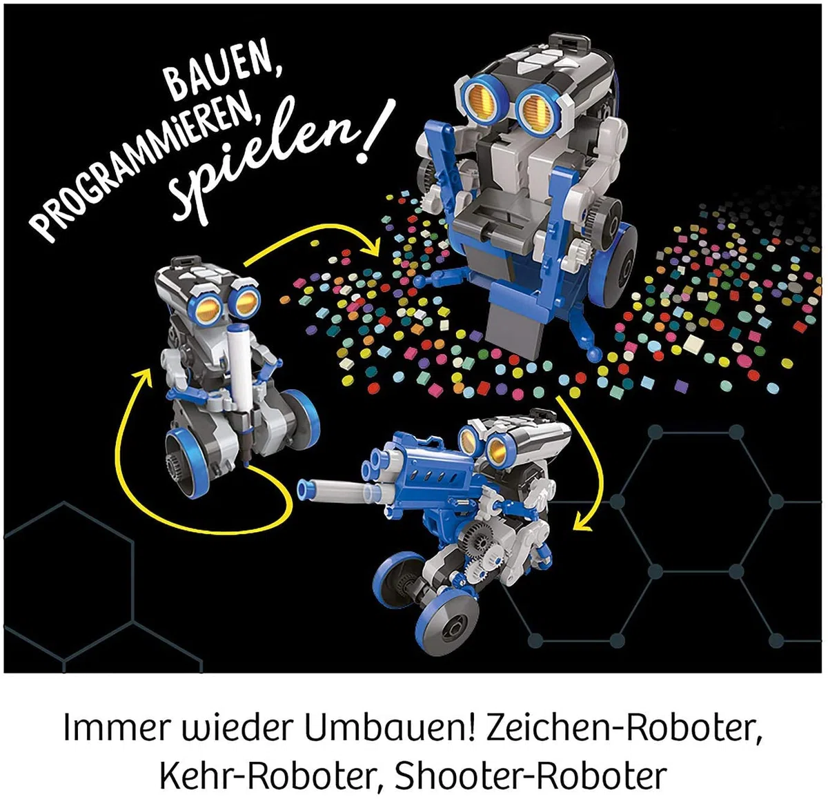 KOSMOS 620837 Morpho - Der 3-in-1 Roboter, Spielzeug, Experimentierkasten, Bauen, Programmieren, Schritt-für-Schritt Anleitung, von 10-14 Jahren