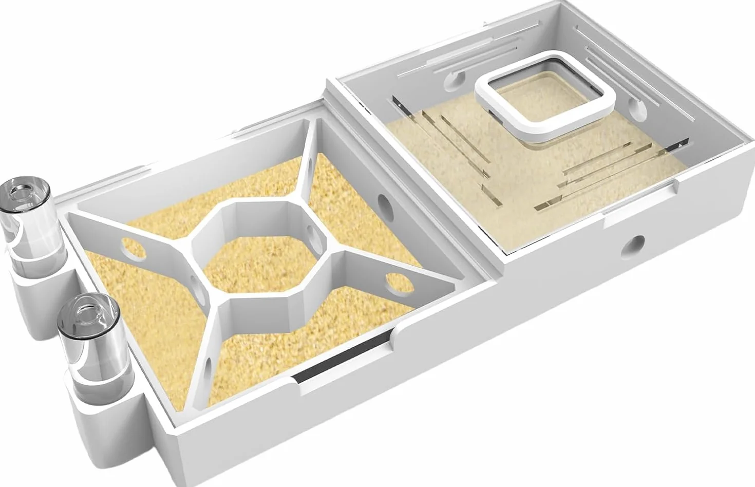 Nest Farm für lebende Ameisen und Königin – Ameisenfarmen mit gelbem Sand Beobachtung Transparente Ameisenfarm für Erwachsene 3D-gedrucktes Nest Ameisenwerkstatt Schloss Ameisengarten Königin (WT2-4)