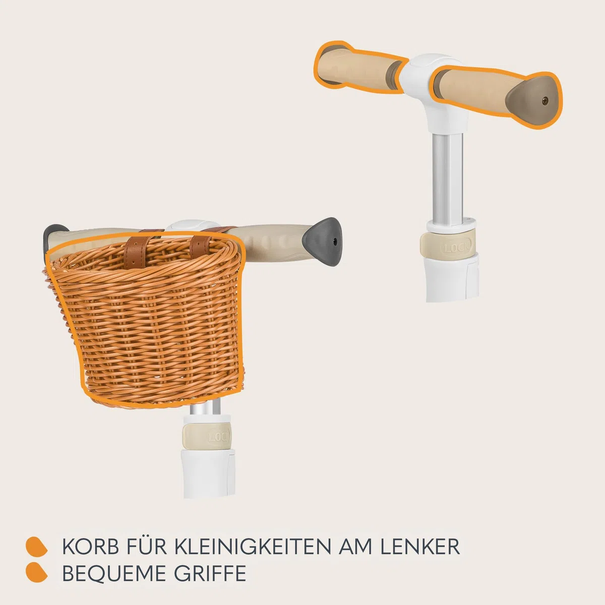 LIONELO Franky 2-in-1 Kinder-Balance-Roller ab 3 Jahre bis 50 kg Laufrad ab 1 Jahr bis 20 kg Höhenverstellbar, LED-Räder, rutschfestes Trittbrett, Korb