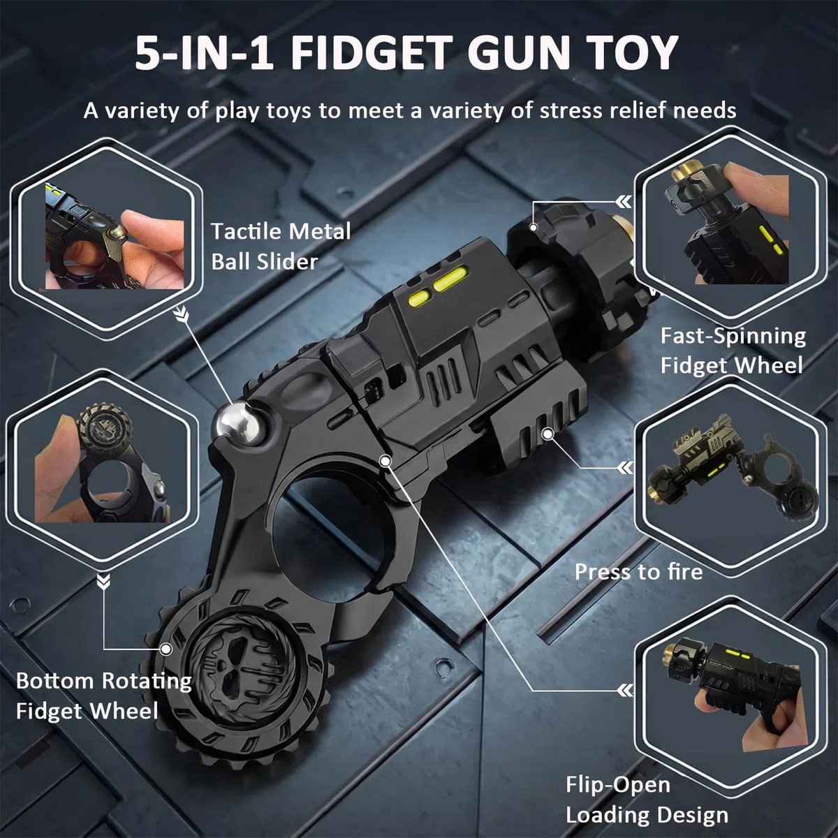 Metall EDC Spielzeugpistole,+ 20 Soft Bullet Anti-Stress Spielzeug Mehrere Spielmodi Soft Bullet Guns Toy with Mini-Stahlscheibe, Zum Sammeln/Verschenken