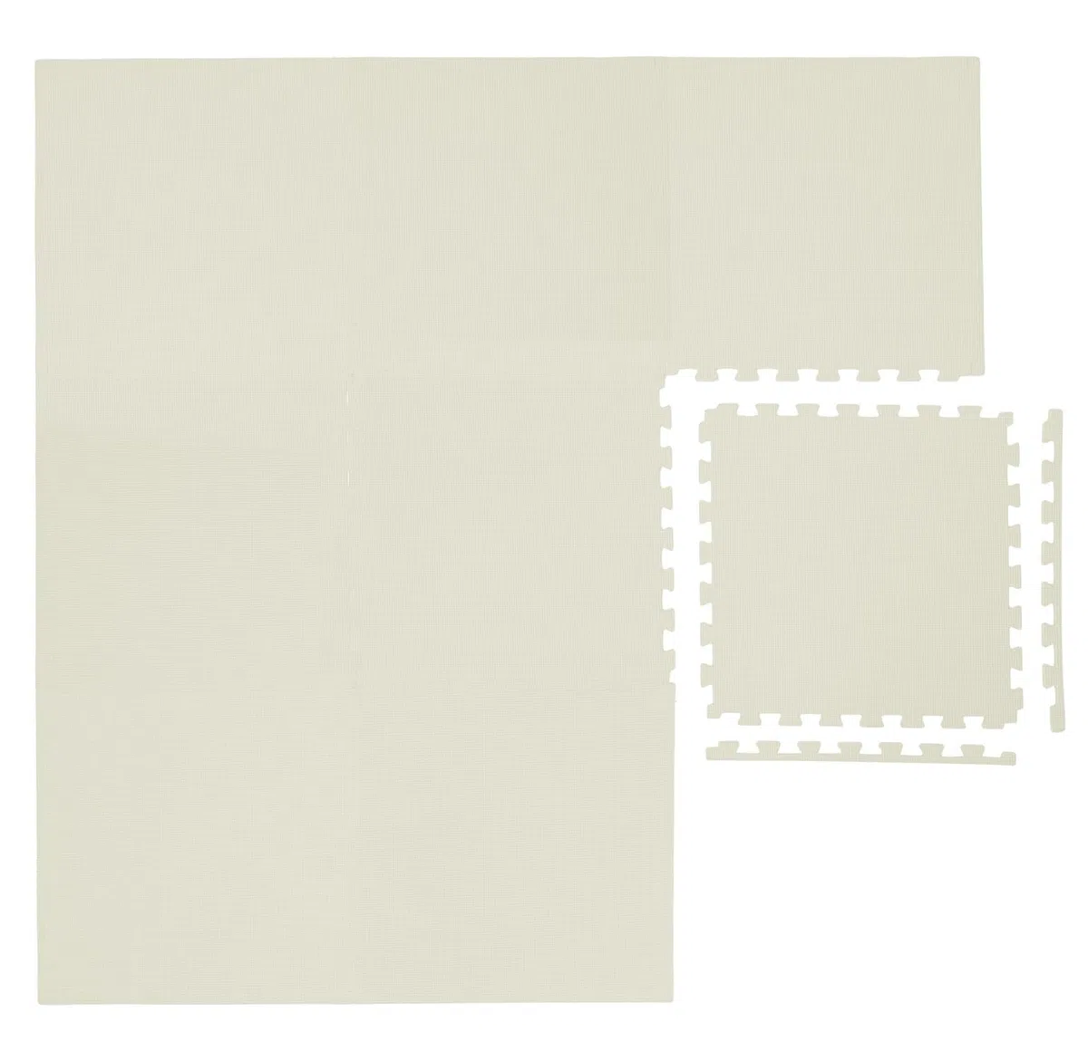 LittleTom Spielmatte Baby Puzzlematte Beige - 8 Teile je 50 x 50 cm - Krabbelmatte 200x100 cm Bodenmatte Kinder - Puzzle Teppich Kinderzimmer Matte - Bodenschutzmatte Spielteppich - Eva Schaumstoff