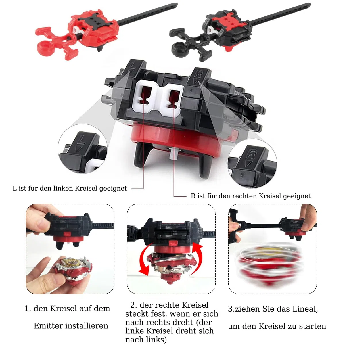 AIBREAY Burst Kreisel Battle Set, 12 Kampfkreisel 2 Launchers 1 Schnur Starter mit Griff, Spinning Top Box, Battle Burst mit Kreisel Kinder, ab 6 Jahren, Spielzeug Jungen
