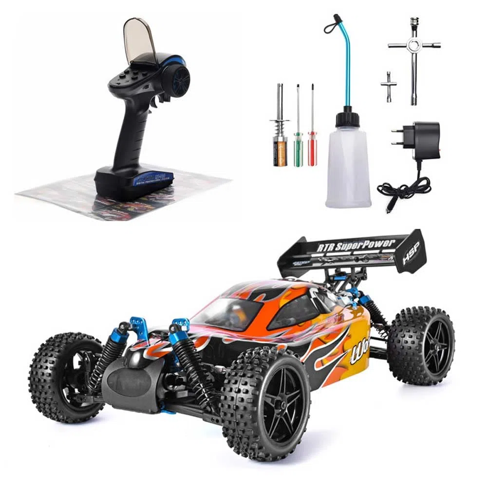 Rc Cars Nitro Gas Power Rc Car 72CC Ölbetriebener RC Truck, Hobbyspielzeug RC Buggy, 70 km/h schneller Benzinmotor Rennwagen RC Fahrzeug 4WD Zweigang-Offroad-Truck Erwachsenenspielzeug Geschenk