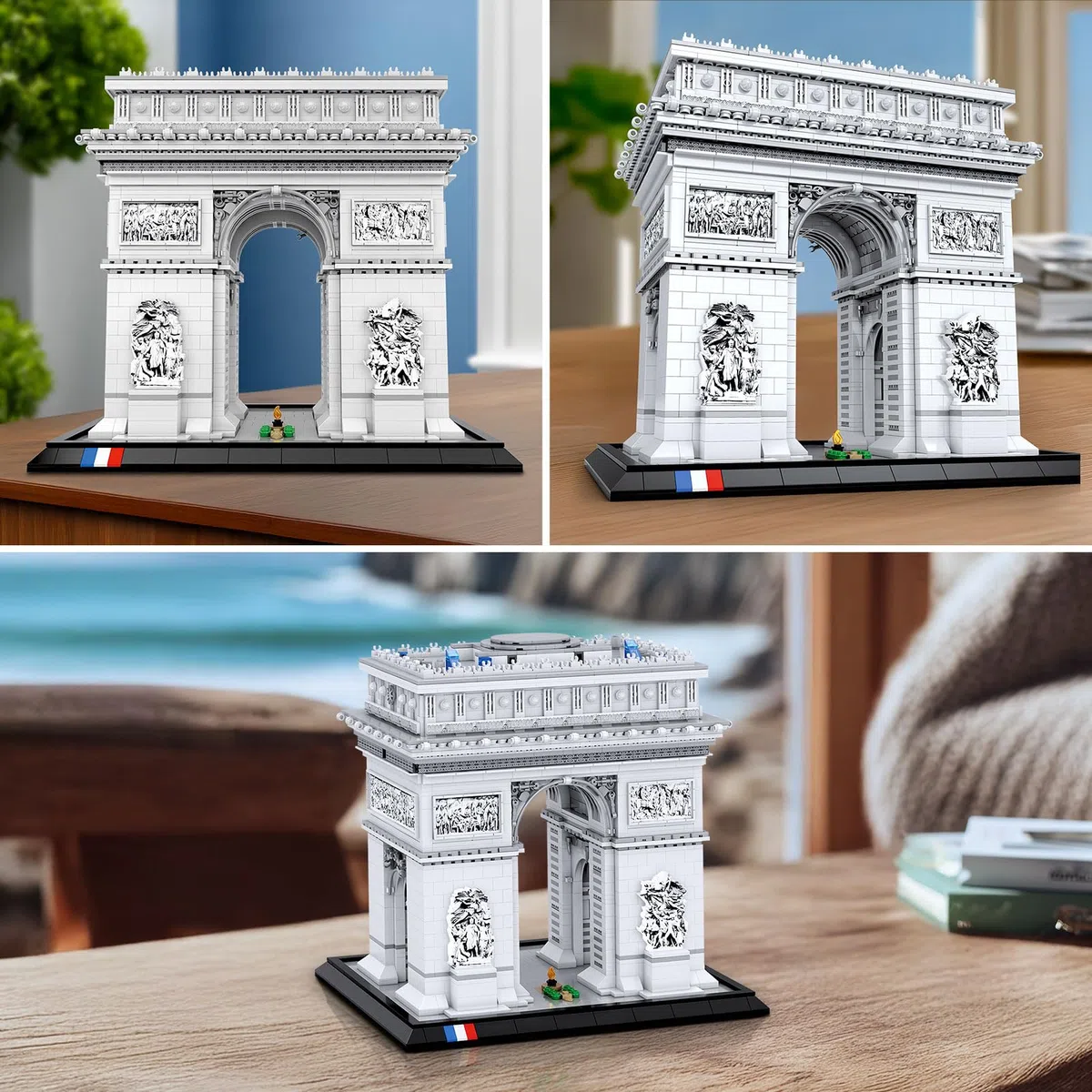 Reobrix Arc de Triomphe Bausatz für Erwachsene 66024, Frankreichs Pariser Wahrzeichens Bauset Set, DIY Konstruktionsspielzeug Sammlerstück & Geschenk für Architektur Enthusiasten（3395 Teile）