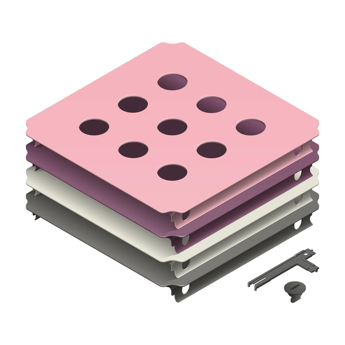Quadro Lochplattenset S Home – 4 gelochte Sichtplatten 40 x 40 cm für Seitenwände, ab 6 Monaten je nach Aufbau, Indoor/Outdoor, Made in Germany (Berry)