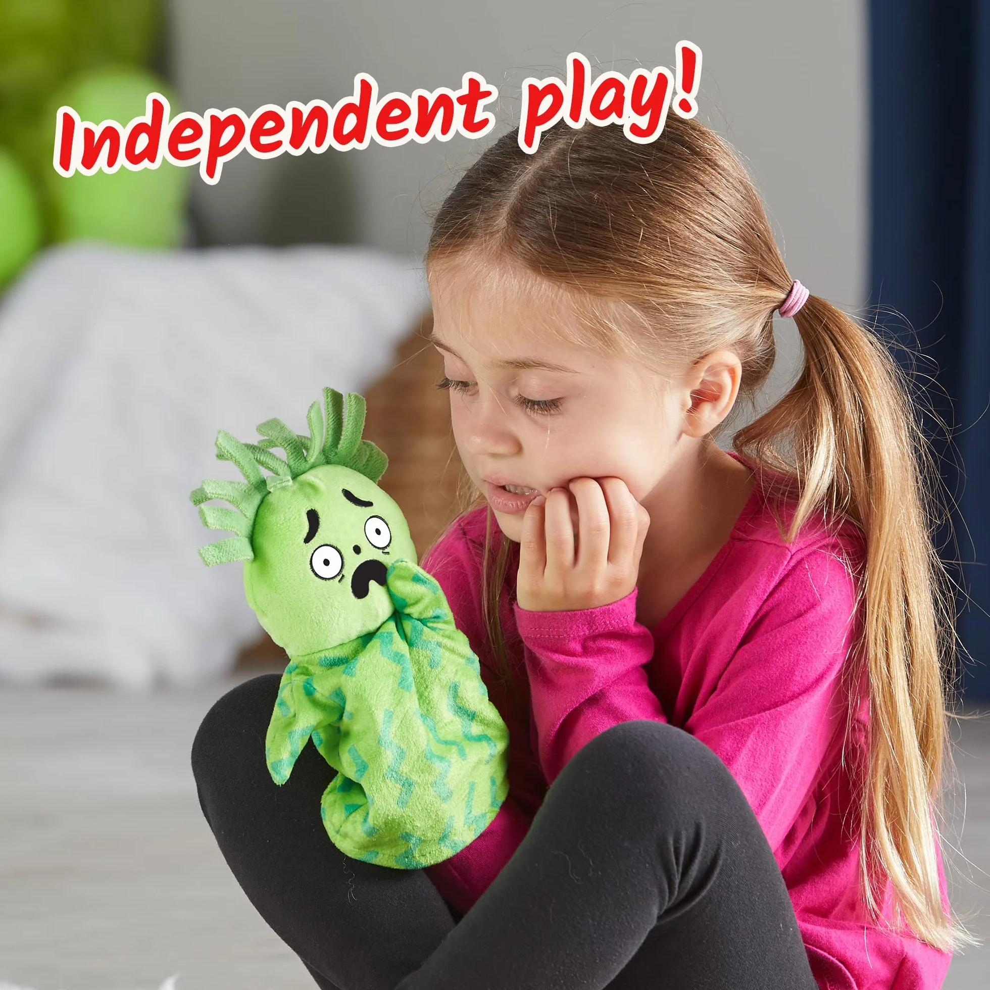 Learning Resources Feelings Family Handpuppen-Set, Handpuppen für Kinder, Gefühle kennenlernen, 5 Handpuppen „Gefühle“, Glücklich, Traurig, Überrascht, Verärgert und Verängstigt