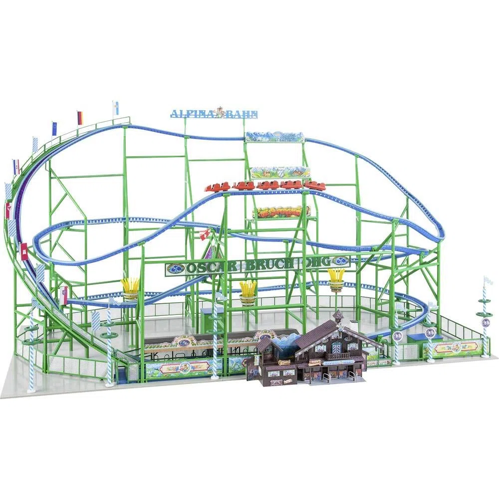 Faller Achterbahn Alpina-Bahn Modellbausatz mit 708 Einzelteilen 715 x 423 x 400 mm I Modelleisenbahn Zubehör H0 I Modelleisenbahn H0 Stahlachterbahn, Verschieden