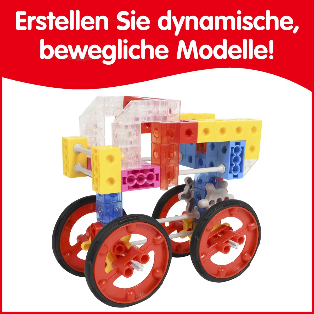edxeducation My Gears Kinder-Set | 117 Teile | 13 Aktivitäten | Zahnrad-Spielzeug für Kinder | Baue rotierende, bewegliche Modelle | Konstruktionsspielzeug für Kinder von 4-8 Jahren