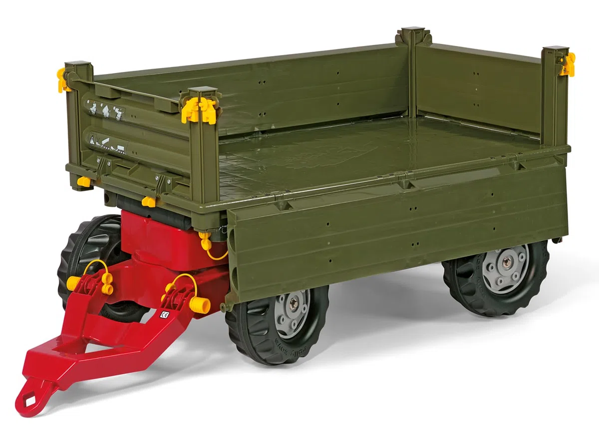 Rolly Toys 125005 - rollyMulti Trailer für Trettraktoren (für Kinder von 3-10 Jahre, Dreiseitenkipper)