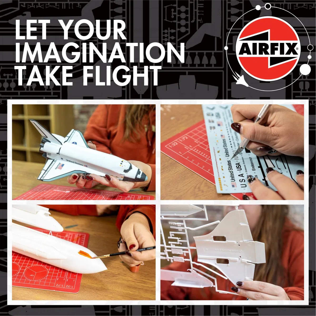 Airfix A50200 Space Shuttle Geschenkset – Plastikmodellbausatz, Raumschiff-Bausatz für Erwachsene und Kinder ab 8 Jahren, beinhaltet: Modell im Maßstab 1:144, Humbrol Acrylfarben