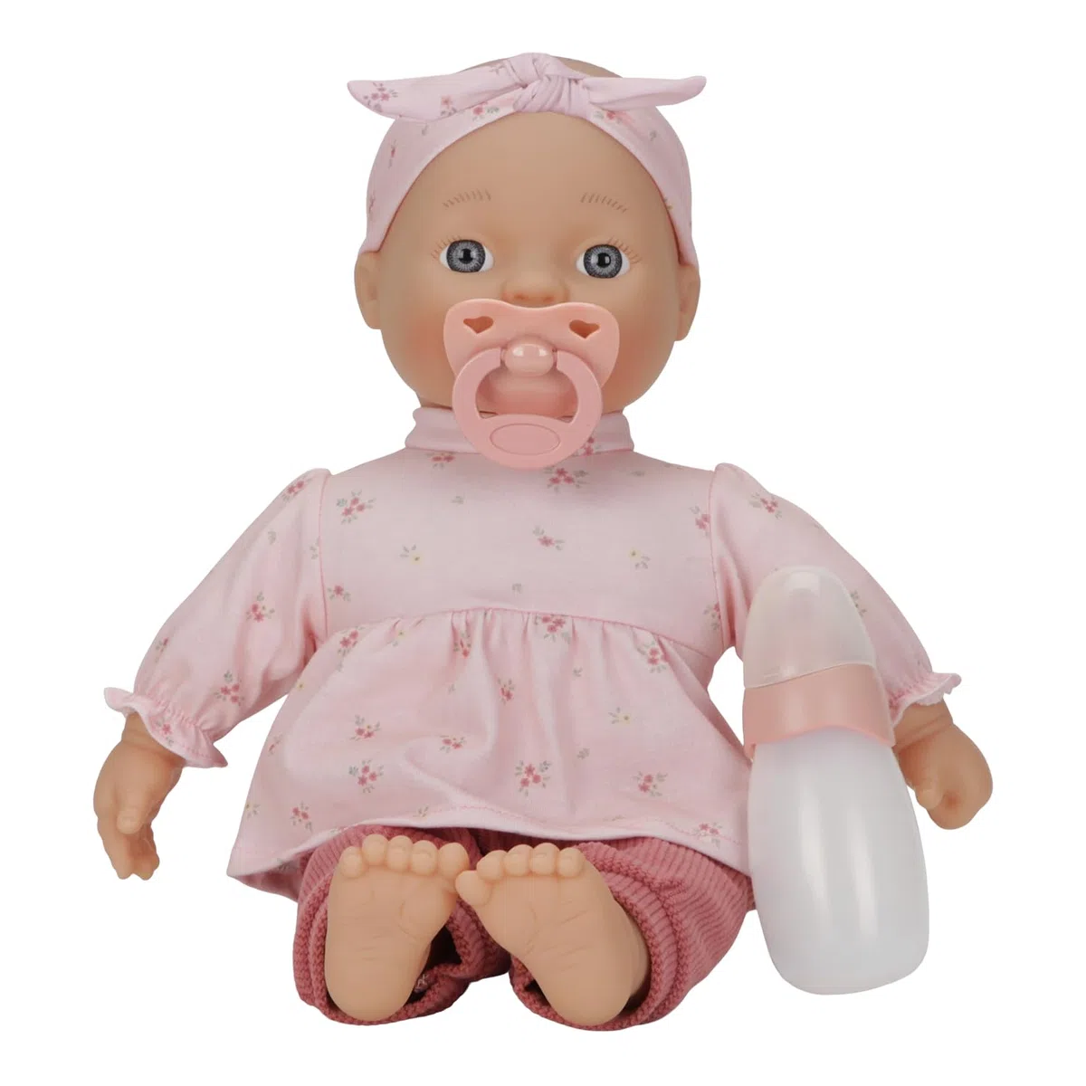 Little Dutch Babypuppe Puppe Lily 6-teiliges-Set (Puppenkleidung, Schnuller und Trinkflasche) Blaue Augen und Weichkörper - 36 cm - ab 18 Monaten