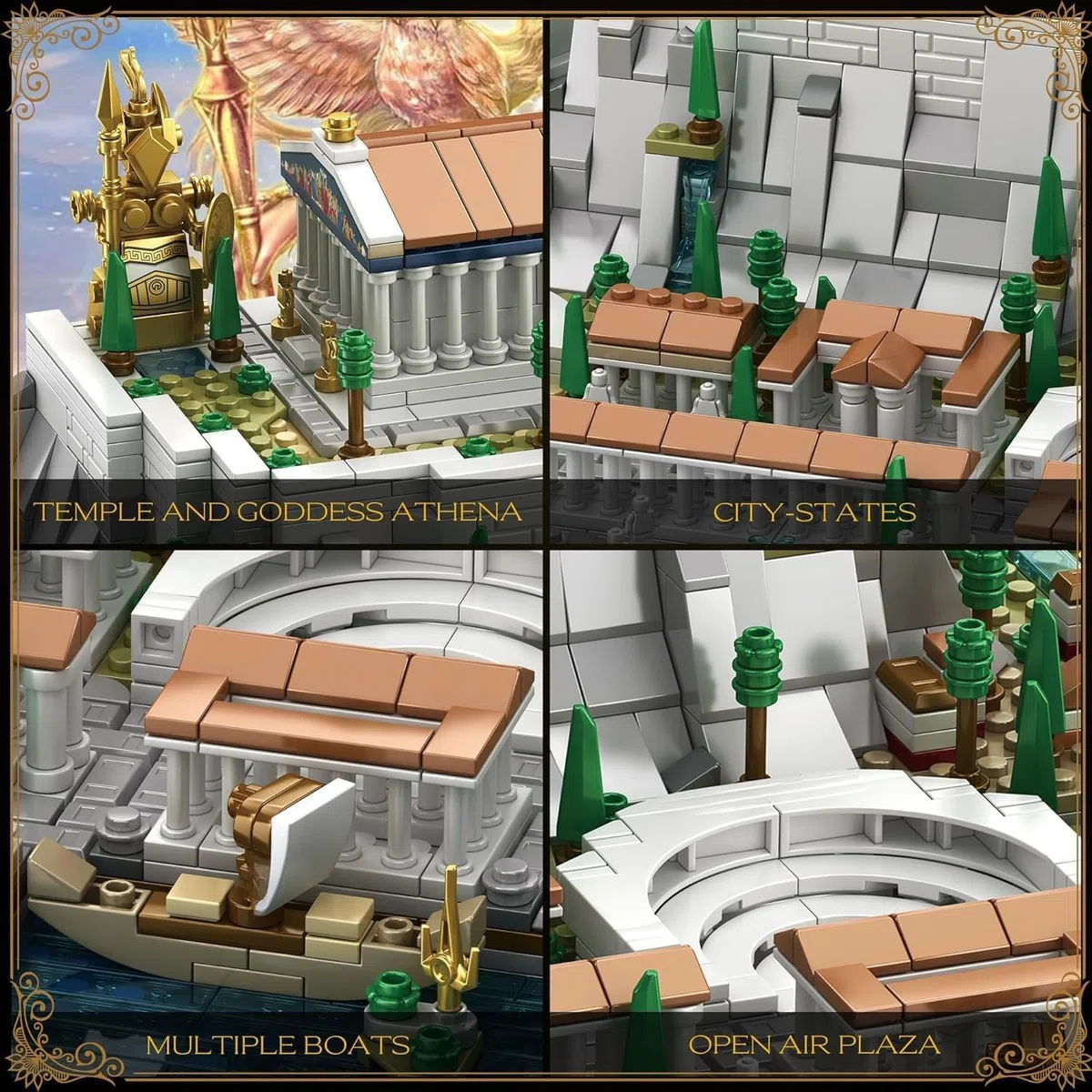 Modular Haus Modellbausatz, 1988 Klemmbausteine Akropolis in Athen Architektur Bausteine Bausatz, Konstruktionsspielzeug für Erwachsene, Haus Bauset Kompatibel mit Großen Marken